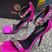 	 Bagsaaa Versace Crystal High Heel Sandals In Hot Pink - 5
