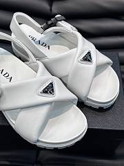 Bagsaaa Prada padded leather platform white sandals - 5