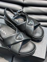 	 Bagsaaa Prada padded leather platform black sandals - 4