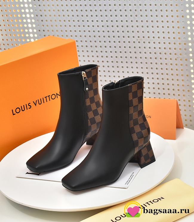 Bagsaaa Louis Vuitton Black Damier Ankle Boot - 1
