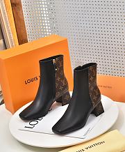 	 Bagsaaa Louis Vuitton Black Monogram Ankle Boot - 5
