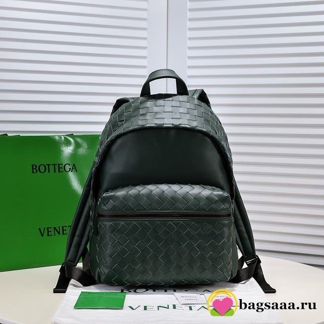	 Bagsaaa Bottega Veneta Intrecciato Dark Green leather backpack - 32*43cm - 1