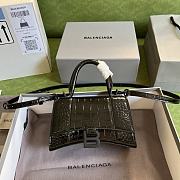 Bagsaaa Balenciaga Hourglass XS Crocodile Embossed Black Hardware - 19*13*8cm - 1