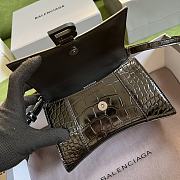 Bagsaaa Balenciaga Hourglass XS Crocodile Embossed Black Hardware - 19*13*8cm - 5