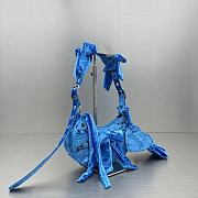 	 Bagsaaa Balenciaga Le Cagole Velvet Blue Bag - 26X16X9.9cm - 5