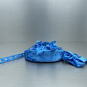 	 Bagsaaa Balenciaga Le Cagole Velvet Blue Bag - 26X16X9.9cm - 2