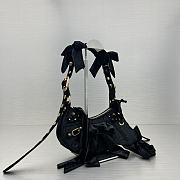 	 Bagsaaa Balenciaga Le Cagole Velvet Black Bag - 26X16X9.9cm - 4