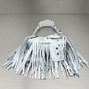 	 Bagsaaa Balenciaga Fringle Le Cagole White Bag - 26X16X9.9cm - 6