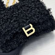 Bagsaaa Balenciaga Mini Hourglass Furry Black Bag - 11.5x14x4.5cm - 6