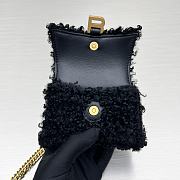 Bagsaaa Balenciaga Mini Hourglass Furry Black Bag - 11.5x14x4.5cm - 5