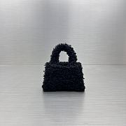 Bagsaaa Balenciaga Mini Hourglass Furry Black Bag - 11.5x14x4.5cm - 3