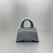 	 Bagsaaa Balenciaga XS Hourglass Furry Grey Bag - 11.5x14x4.5cm - 3