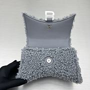 	 Bagsaaa Balenciaga XS Hourglass Furry Grey Bag - 11.5x14x4.5cm - 6
