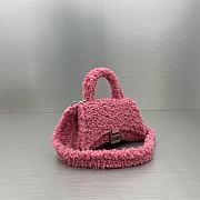	 Bagsaaa Balenciaga XS Hourglass Furry Pink Bag - 11.5x14x4.5cm - 5