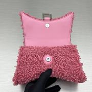 	 Bagsaaa Balenciaga XS Hourglass Furry Pink Bag - 11.5x14x4.5cm - 4