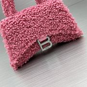 	 Bagsaaa Balenciaga XS Hourglass Furry Pink Bag - 11.5x14x4.5cm - 3