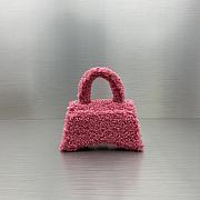 	 Bagsaaa Balenciaga XS Hourglass Furry Pink Bag - 11.5x14x4.5cm - 2