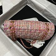 Bagsaaa Chanel Medium Flap Bag Tweed Pink Leather - 25cm - 6