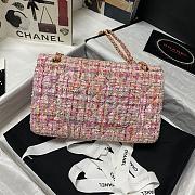 Bagsaaa Chanel Medium Flap Bag Tweed Pink Leather - 25cm - 3