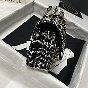 	 Bagsaaa Chanel Medium Flap Bag Tweed Black and White Leather - 25cm - 5