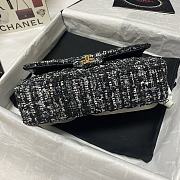 	 Bagsaaa Chanel Medium Flap Bag Tweed Grey Leather - 25cm - 4
