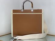 Bagsaaa Fendi Sunshine Medium Canvas and brown patent leather shopper bag - 35x31x17cm - 2