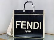 	 Bagsaaa Fendi Sunshine Medium Canvas and black patent leather shopper bag - 35x31x17cm - 6