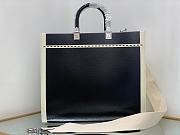 	 Bagsaaa Fendi Sunshine Medium Canvas and black patent leather shopper bag - 35x31x17cm - 4