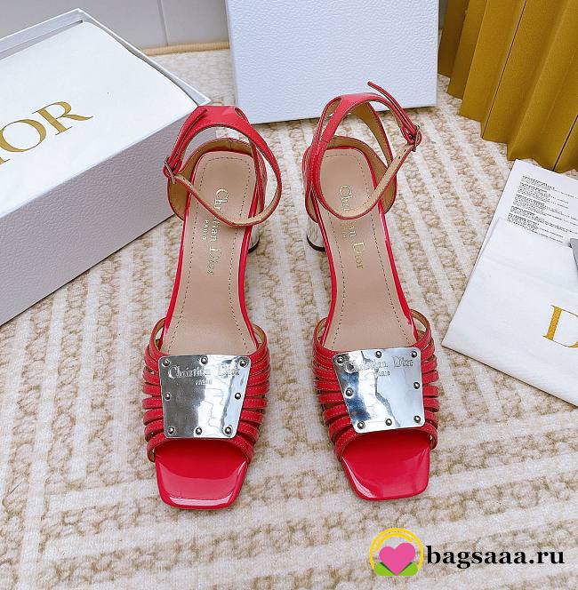	 Bagsaaa Dior La Parisienne Heeled Sandal Red 10cm - 1