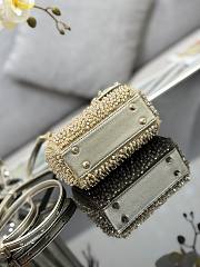 Bagsaaa Dior Lady Micro Gold-Tone Satin with Gradient Bead Embroidery 12 x 10.2 x 5cm - 2
