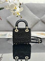 	 Bagsaaa Dior Lady Micro Black-Tone Satin with Gradient Bead Embroidery 12 x 10.2 x 5cm - 4