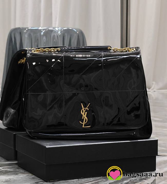 	 Bagsaaa YSL Jaime Patent Black Bag - 43×29×9cm - 1