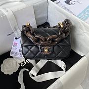 Bagsaaa Chanel Flap Bag With Wooden Strap - 11X18X7cm - 1