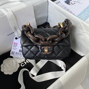 Bagsaaa Chanel Flap Bag With Wooden Strap - 11X18X7cm