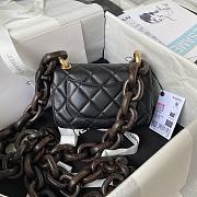 Bagsaaa Chanel Flap Bag With Wooden Strap - 11X18X7cm - 4