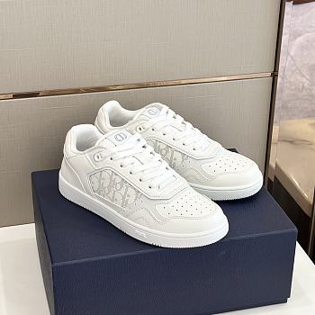 Bagsaaa Dior B27 LOW-TOP SNEAKER All White Smooth Calfskin Oblique Jacquard