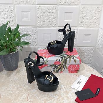 Bagsaaa Dolce&Gabbana Black Leather Sandal Heels 