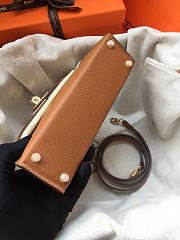 Bagsaaa Hermes Kelly Mini In Brown Epsom Leather - 20x16x10cm - 4