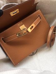 Bagsaaa Hermes Kelly Mini In Brown Epsom Leather - 20x16x10cm - 3