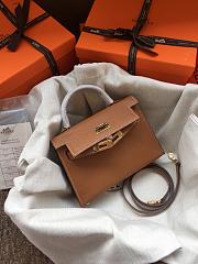 Bagsaaa Hermes Kelly Mini In Brown Epsom Leather - 20x16x10cm - 2