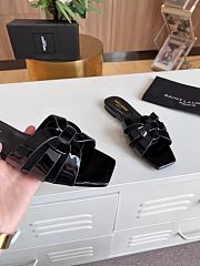 Bagsaaa YSL Tribute Slides Patent Leather Black  - 6