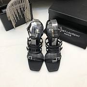 Bagsaaa YSL Jerry embellished satin black sandals - 3