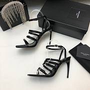 Bagsaaa YSL Jerry embellished satin black sandals - 2