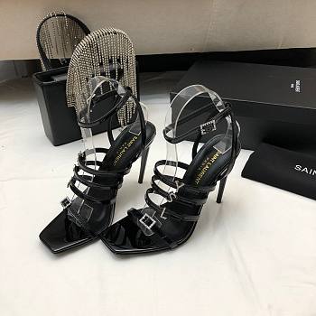 	 Bagsaaa YSL Jerry embellished patent black sandals