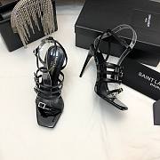 	 Bagsaaa YSL Jerry embellished patent black sandals - 5
