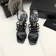 	 Bagsaaa YSL Jerry embellished patent black sandals - 3