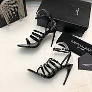 	 Bagsaaa YSL Jerry embellished patent black sandals - 2