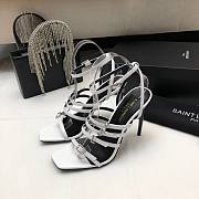 	 Bagsaaa YSL Jerry embellished patent white sandals - 1