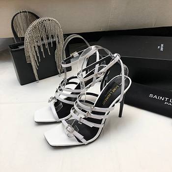 	 Bagsaaa YSL Jerry embellished patent white sandals