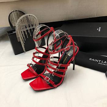 	 Bagsaaa YSL Jerry embellished patent red sandals